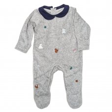 NX755: Baby Woodland Velour All in One/Sleepsuit (0-12 Months)